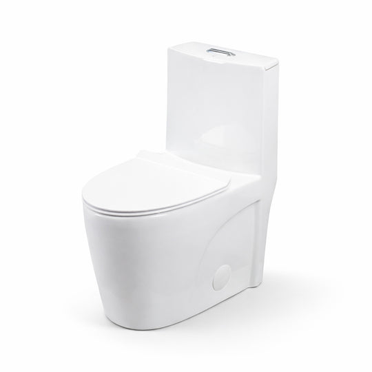 Angled view of BAI 1009 Contemporary Toilet – One Piece Dual Flush with Soft-Close Seat