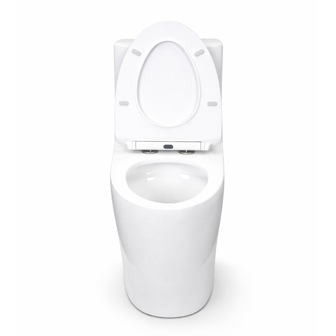 Front open view of BAI 1009 Contemporary Toilet – One Piece Dual Flush with Soft-Close Seat
