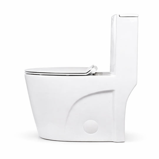 Side view of BAI 1009 Contemporary Toilet – One Piece Dual Flush with Soft-Close Seat