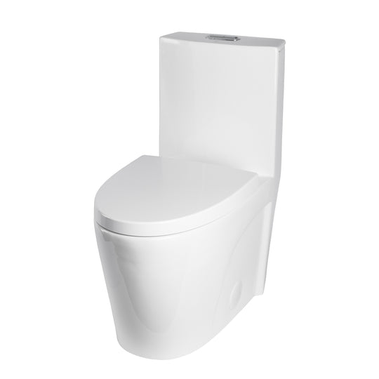 BAI 1011 Contemporary Toilet – One Piece Dual Flush with Soft-Close Seat (10-inch Rough-In)