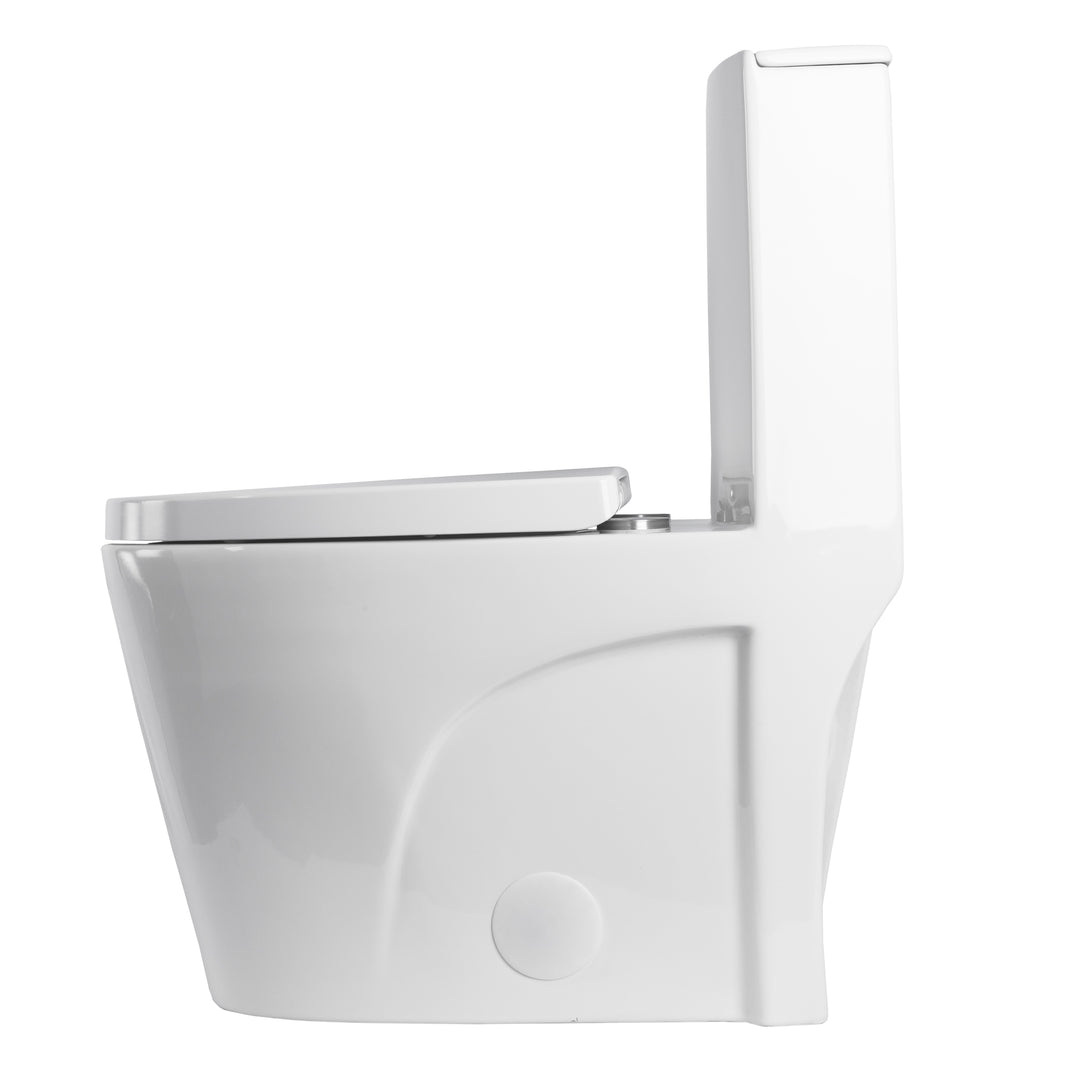 BAI 1011 Contemporary Toilet – One Piece Dual Flush with Soft-Close Seat (10-inch Rough-In)