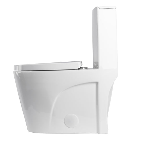 BAI 1011 Contemporary Toilet – One Piece Dual Flush with Soft-Close Seat (10-inch Rough-In)