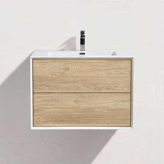 BAI Monza 30-inch Floating Bathroom Vanity with Gloss White Sink