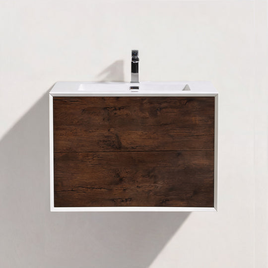BAI Monza 30-inch Floating Bathroom Vanity with Gloss White Sink