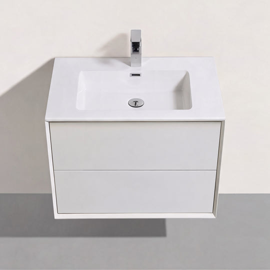 BAI Monza 30-inch Floating Bathroom Vanity with Gloss White Sink