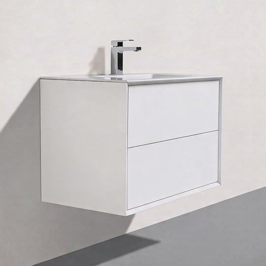 BAI Monza 30-inch Floating Bathroom Vanity with Gloss White Sink