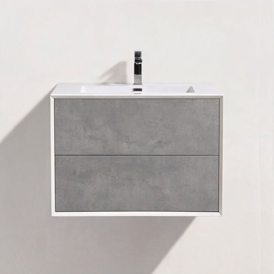 BAI Monza 30-inch Floating Bathroom Vanity with Gloss White Sink