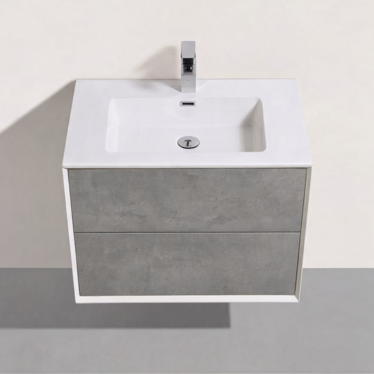 BAI Monza 30-inch Floating Bathroom Vanity with Gloss White Sink