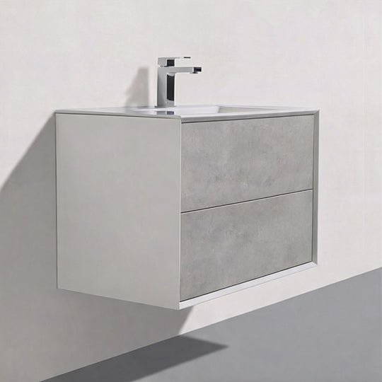 BAI Monza 30-inch Floating Bathroom Vanity with Gloss White Sink