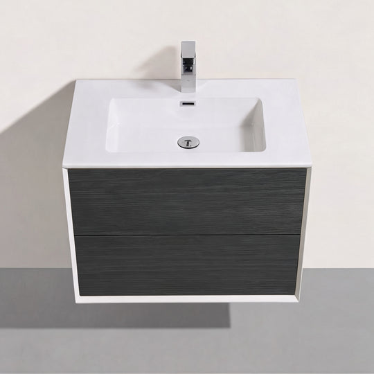BAI Monza 30-inch Floating Bathroom Vanity with Gloss White Sink