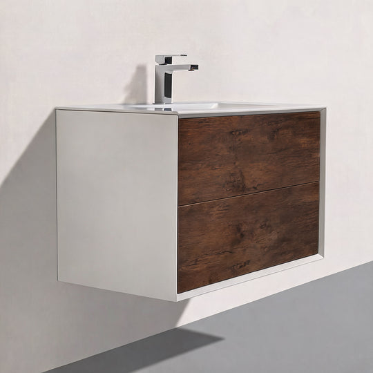 BAI Monza 36-inch Floating Bathroom Vanity with Gloss White Sink