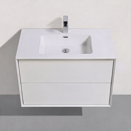 BAI Monza 36-inch Floating Bathroom Vanity with Gloss White Sink