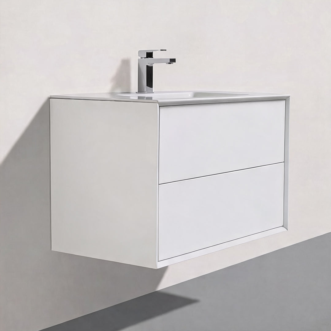 BAI Monza 36-inch Floating Bathroom Vanity with Gloss White Sink