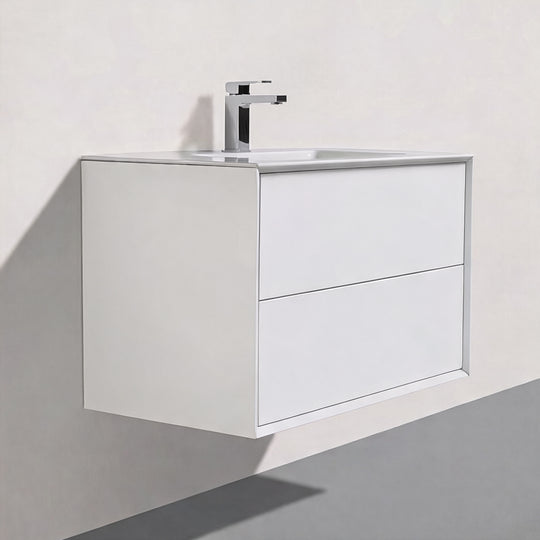 BAI Monza 36-inch Floating Bathroom Vanity with Gloss White Sink