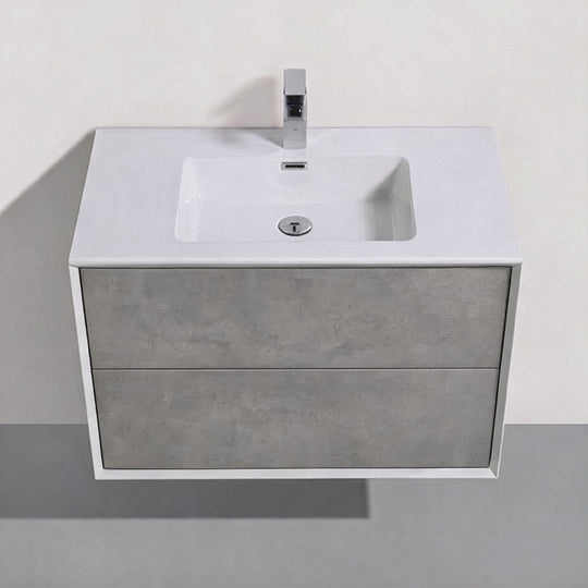 BAI Monza 36-inch Floating Bathroom Vanity with Gloss White Sink