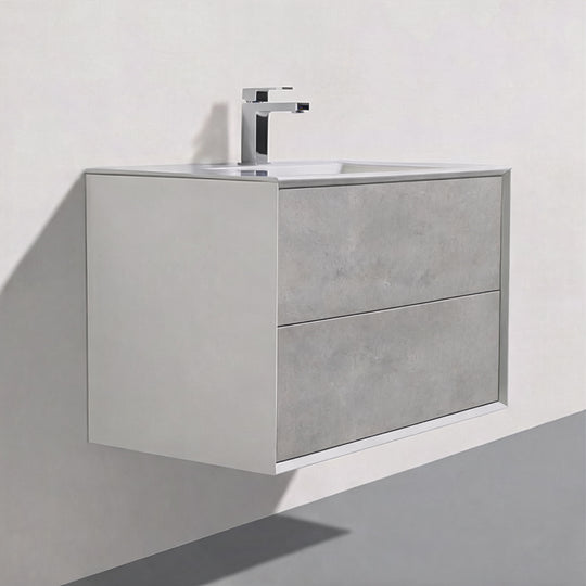 BAI Monza 36-inch Floating Bathroom Vanity with Gloss White Sink
