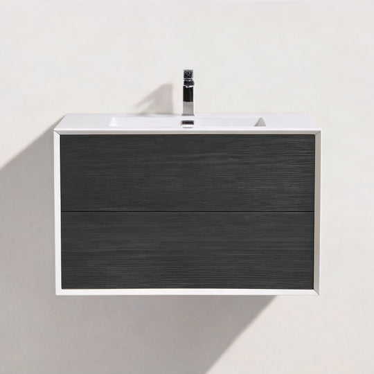 BAI Monza 36-inch Floating Bathroom Vanity with Gloss White Sink