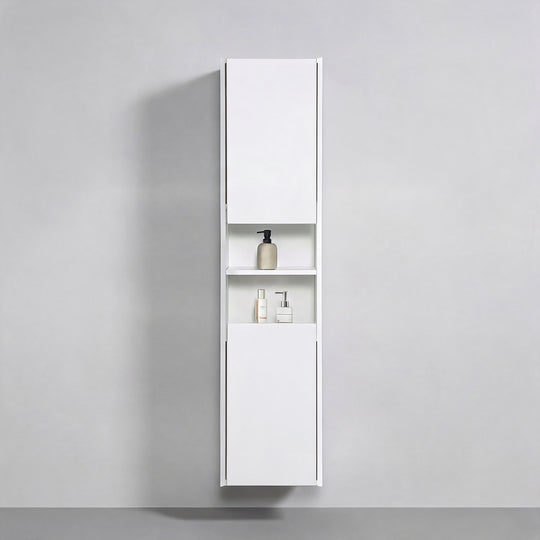BAI Monza 16-inch Floating Bathroom Side Cabinet with Two Reversible Doors