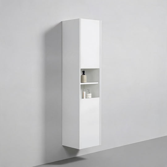 BAI Monza 16-inch Floating Bathroom Side Cabinet with Two Reversible Doors