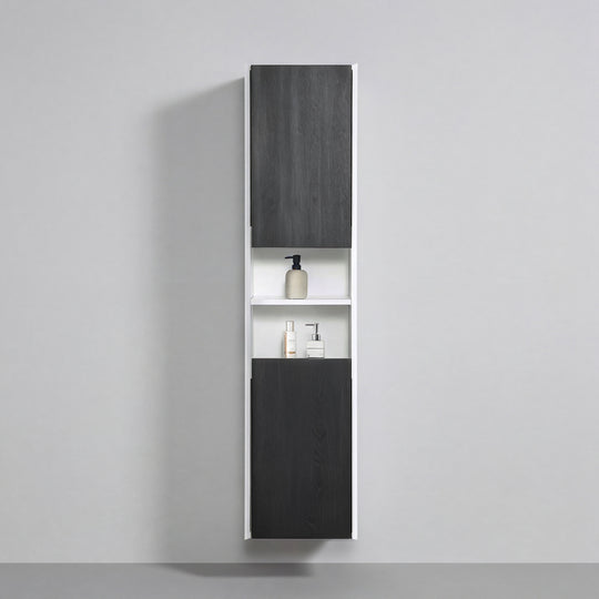 BAI Monza 16-inch Floating Bathroom Side Cabinet with Two Reversible Doors