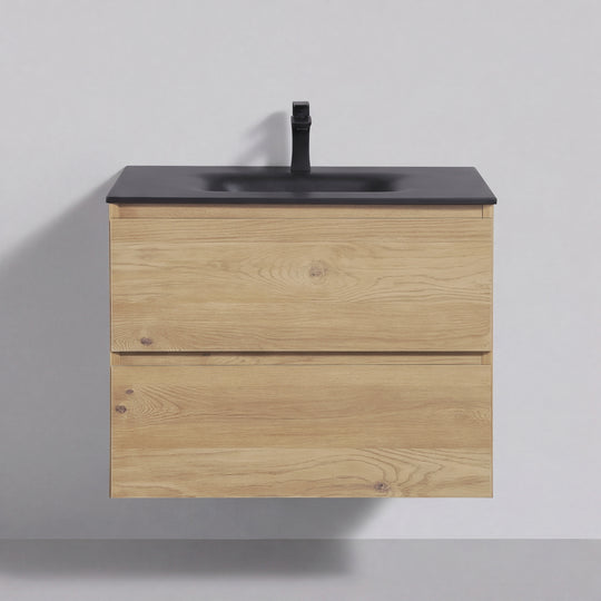BAI Sonoma 26-inch Floating Bathroom Vanity with Matte Black Sink