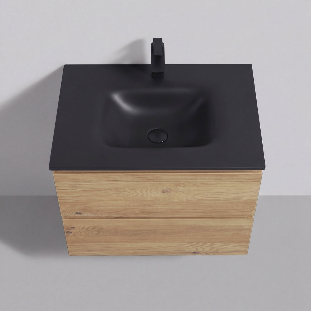 BAI Sonoma 26-inch Floating Bathroom Vanity with Matte Black Sink