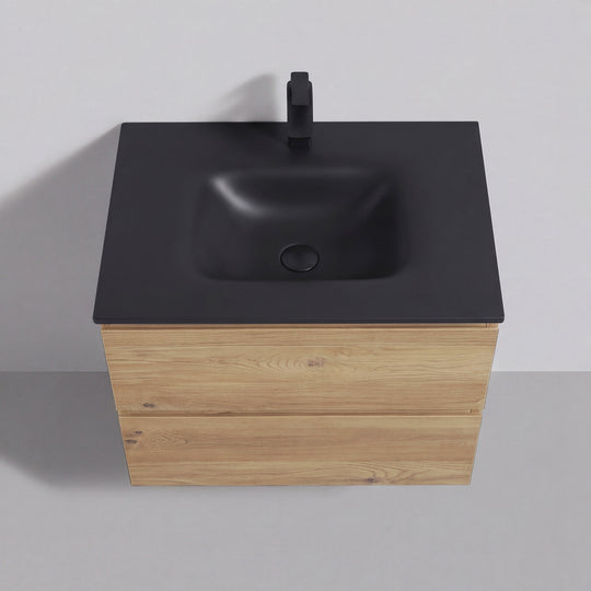 BAI Sonoma 26-inch Floating Bathroom Vanity with Matte Black Sink