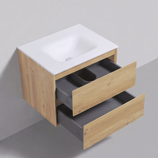 BAI Sonoma 26-inch Floating Bathroom Vanity with Matte White Sink