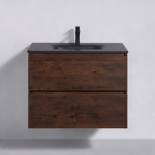 BAI Sonoma 26-inch Floating Bathroom Vanity with Matte Black Sink