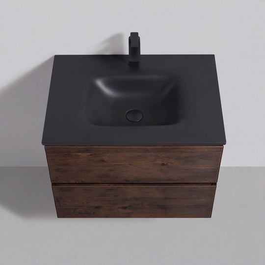 BAI Sonoma 26-inch Floating Bathroom Vanity with Matte Black Sink