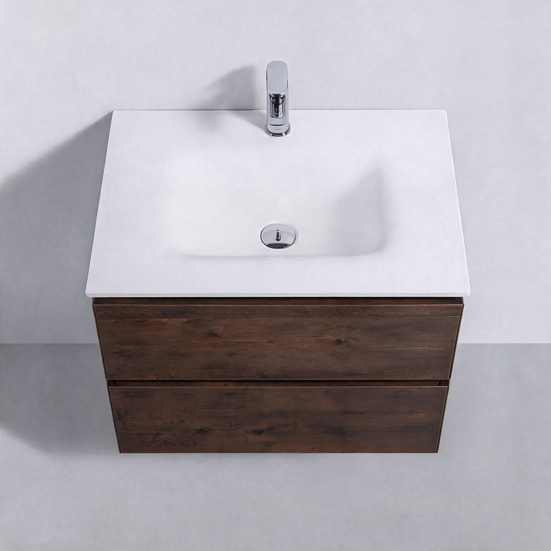 BAI Sonoma 26-inch Floating Bathroom Vanity with Matte White Sink