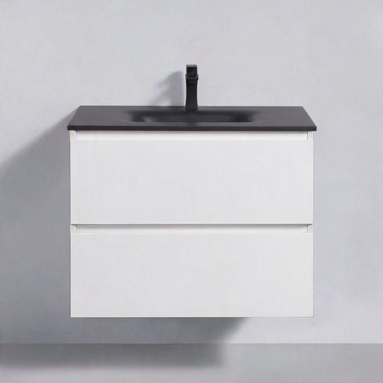 BAI Sonoma 26-inch Floating Bathroom Vanity with Matte Black Sink