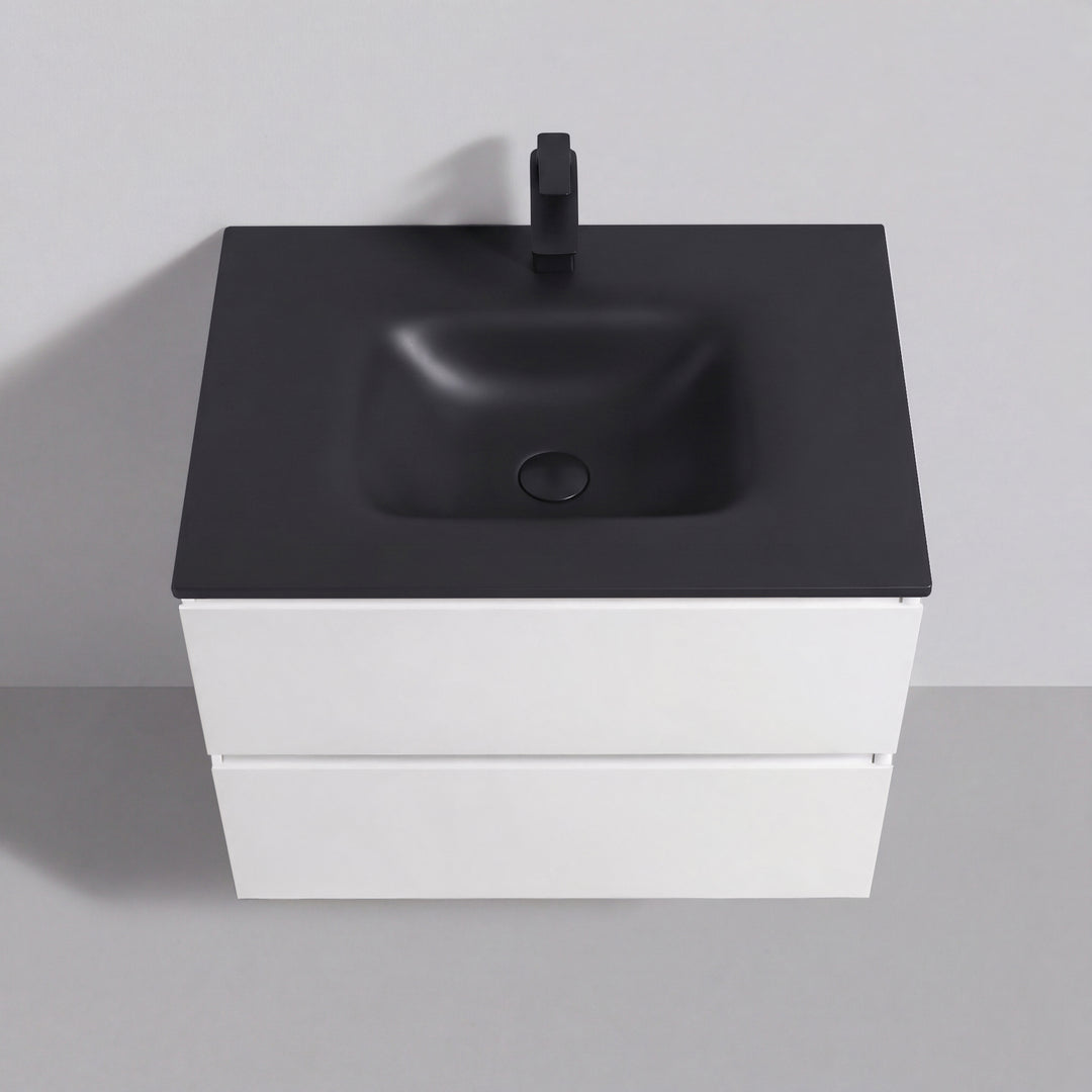BAI Sonoma 26-inch Floating Bathroom Vanity with Matte Black Sink