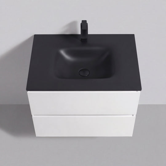 BAI Sonoma 26-inch Floating Bathroom Vanity with Matte Black Sink