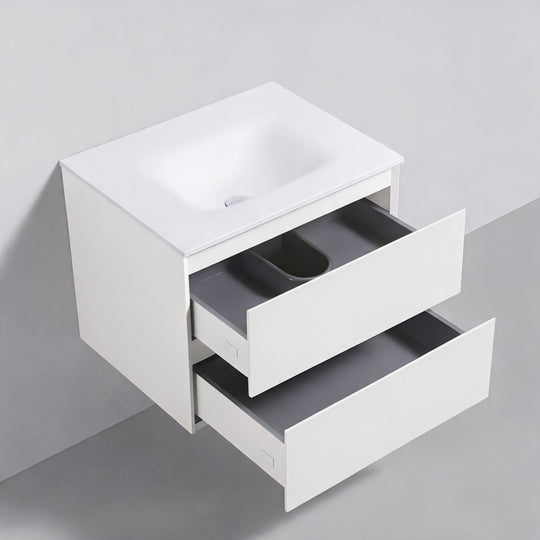 BAI Sonoma 26-inch Floating Bathroom Vanity with Matte White Sink