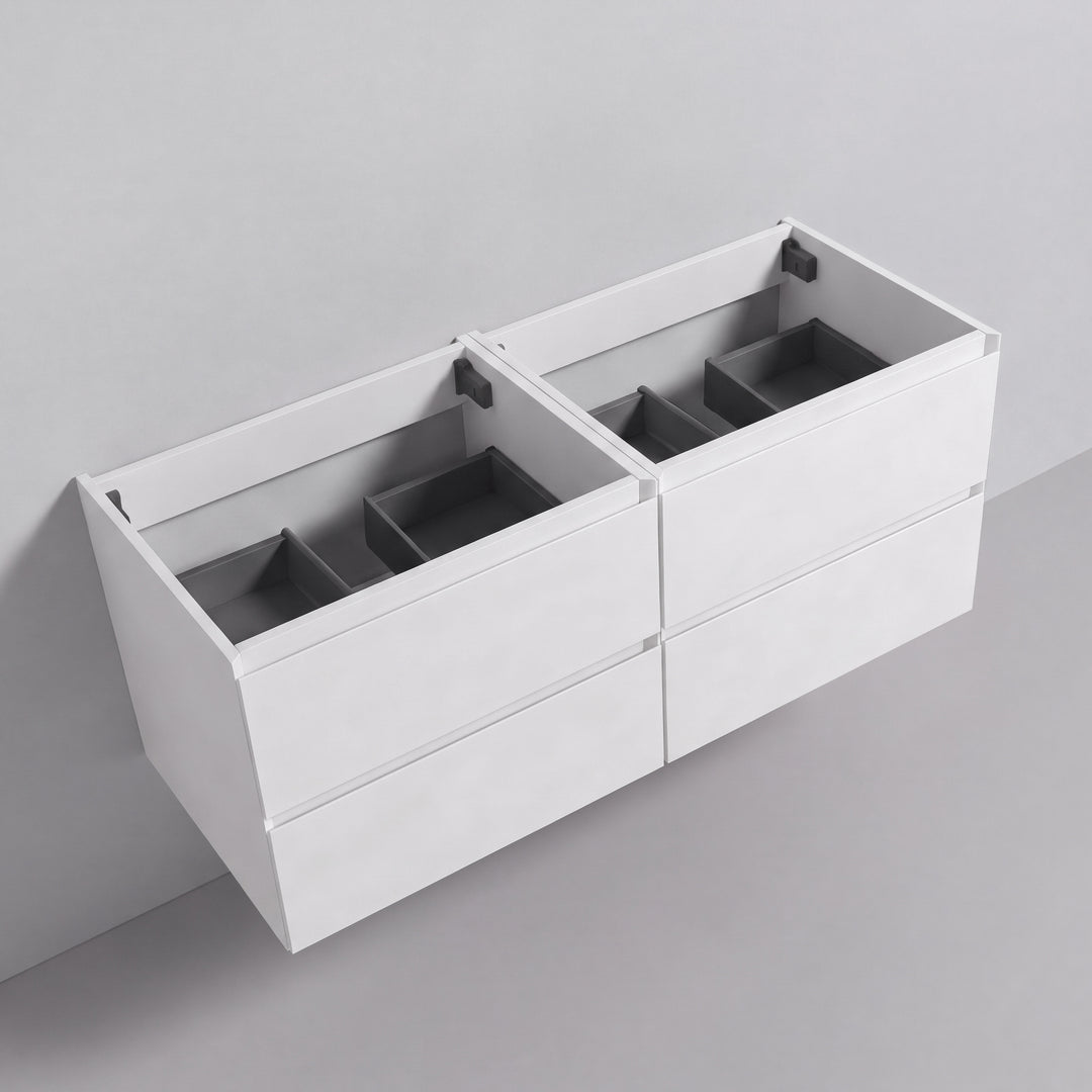 BAI Sonoma 52-inch Floating Bathroom Vanity with Matte White Double Sink