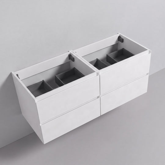 BAI Sonoma 52-inch Floating Bathroom Vanity with Matte White Double Sink