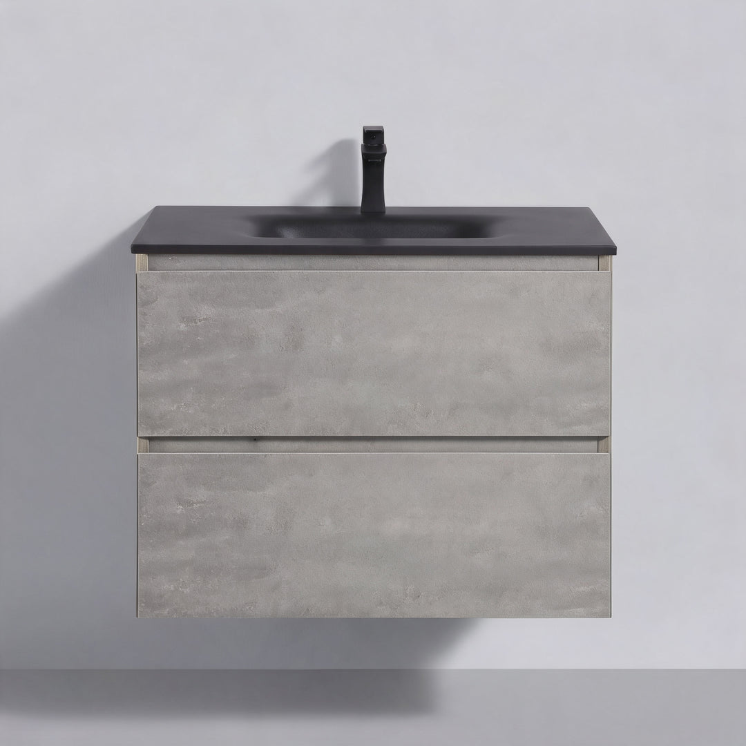 BAI Sonoma 26-inch Floating Bathroom Vanity with Matte Black Sink