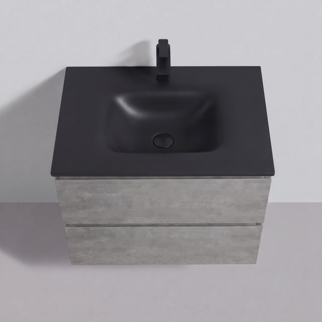 BAI Sonoma 26-inch Floating Bathroom Vanity with Matte Black Sink