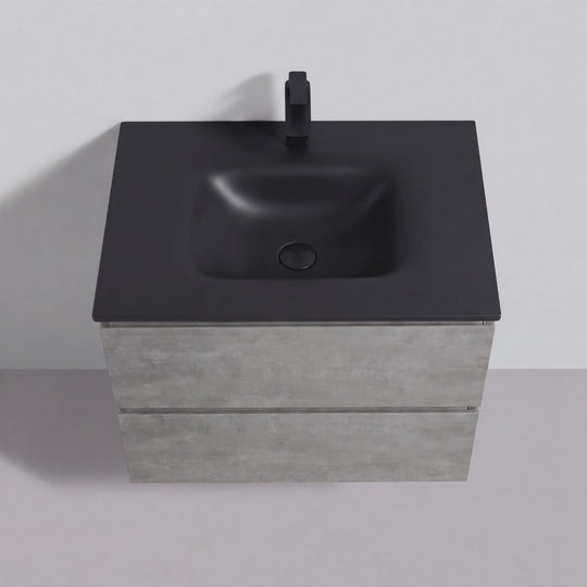 BAI Sonoma 26-inch Floating Bathroom Vanity with Matte Black Sink