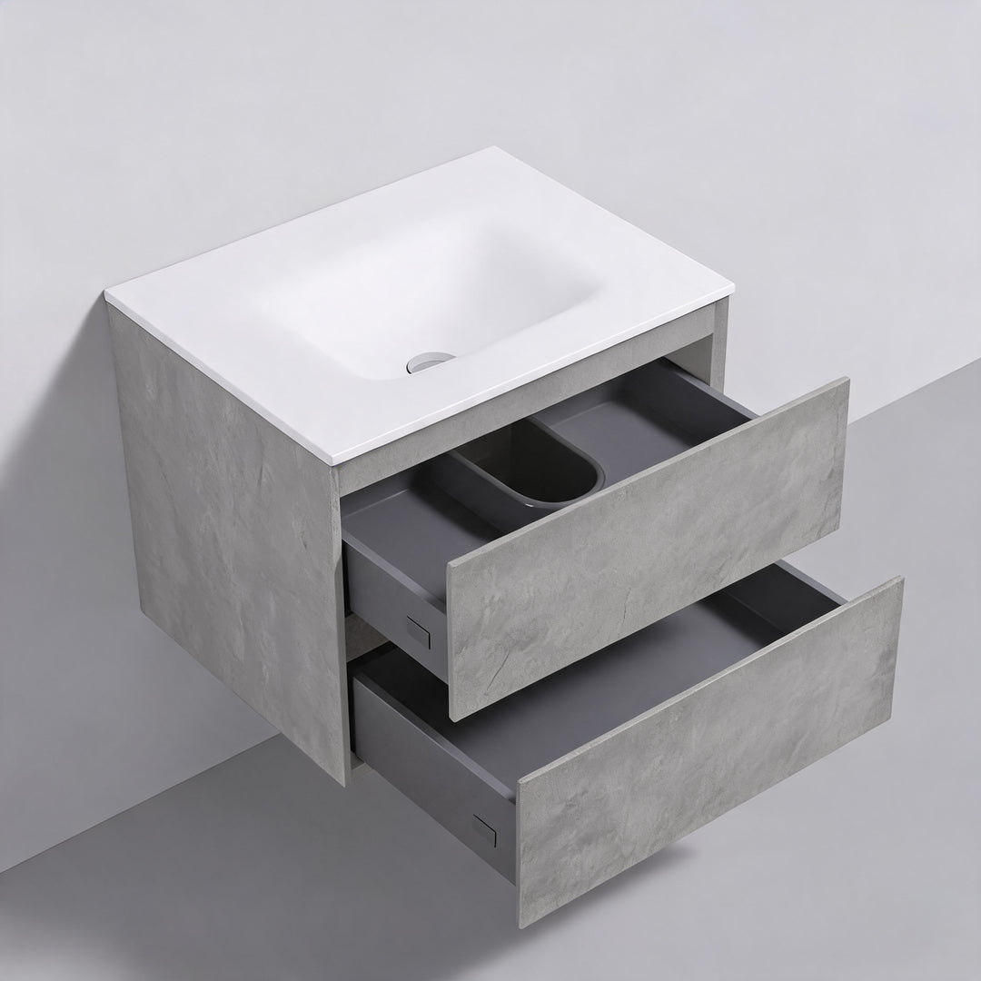 BAI Sonoma 26-inch Floating Bathroom Vanity with Matte White Sink