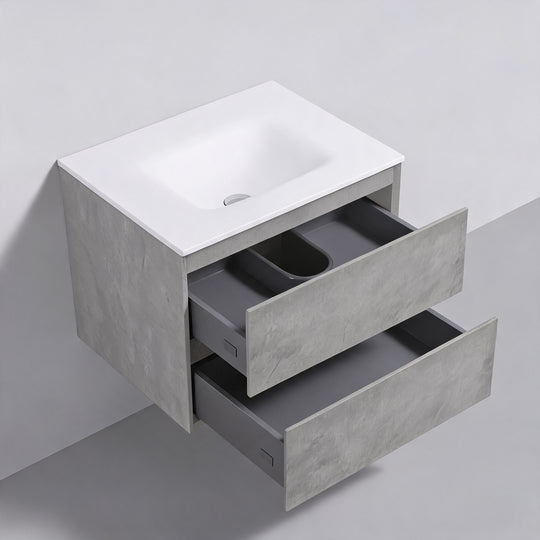 BAI Sonoma 26-inch Floating Bathroom Vanity with Matte White Sink