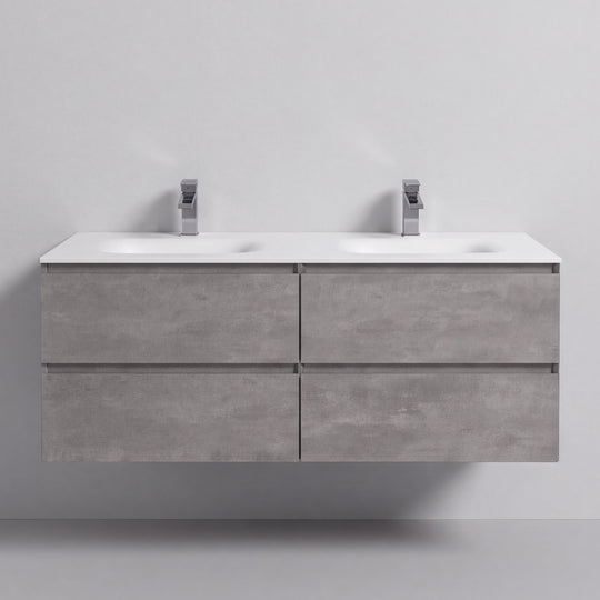 BAI Sonoma 52-inch Floating Bathroom Vanity with Matte White Double Sink