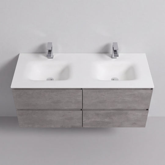 BAI Sonoma 52-inch Floating Bathroom Vanity with Matte White Double Sink