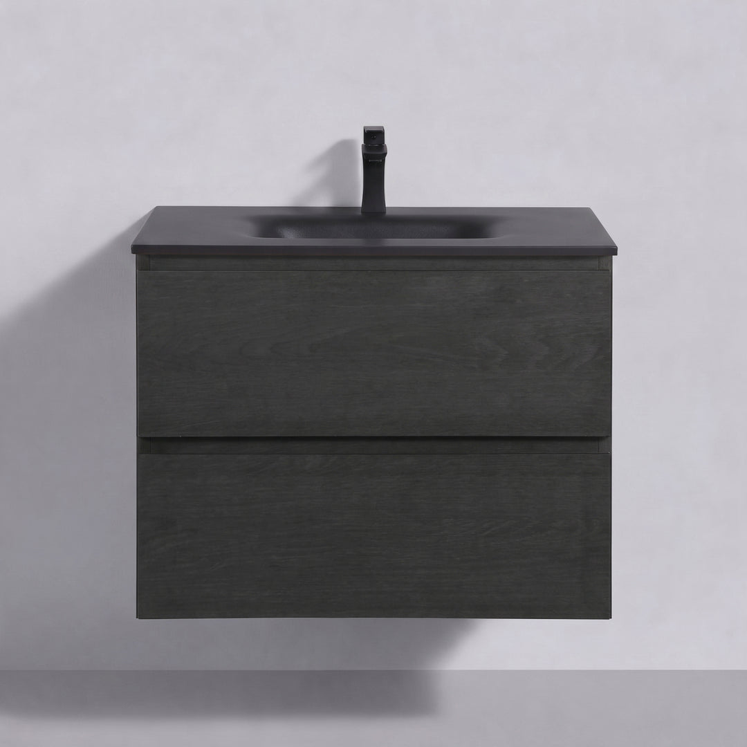BAI Sonoma 26-inch Floating Bathroom Vanity with Matte Black Sink