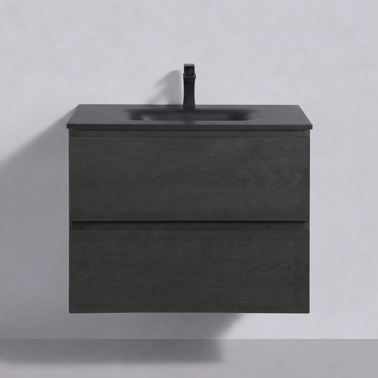 BAI Sonoma 26-inch Floating Bathroom Vanity with Matte Black Sink