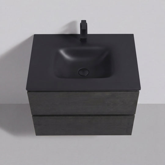 BAI Sonoma 26-inch Floating Bathroom Vanity with Matte Black Sink