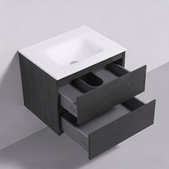 BAI Sonoma 26-inch Floating Bathroom Vanity with Matte White Sink