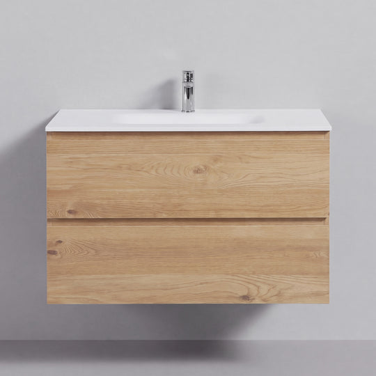 BAI Sonoma 34-inch Floating Bathroom Vanity with Matte White Sink