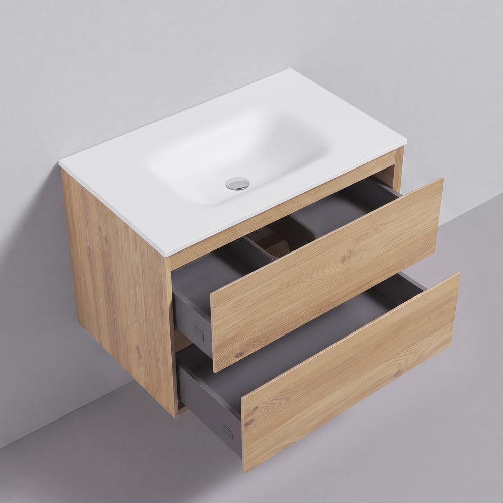 BAI Sonoma 34-inch Floating Bathroom Vanity with Matte White Sink